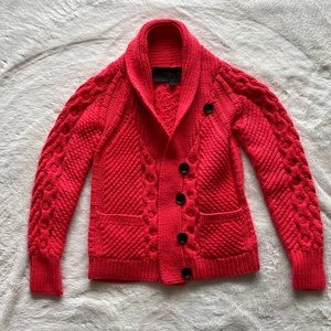 Coach Cranberry Aran Sweater